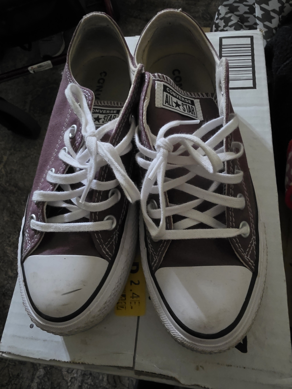 Converse Brown/Purple Platform Sneakers 7